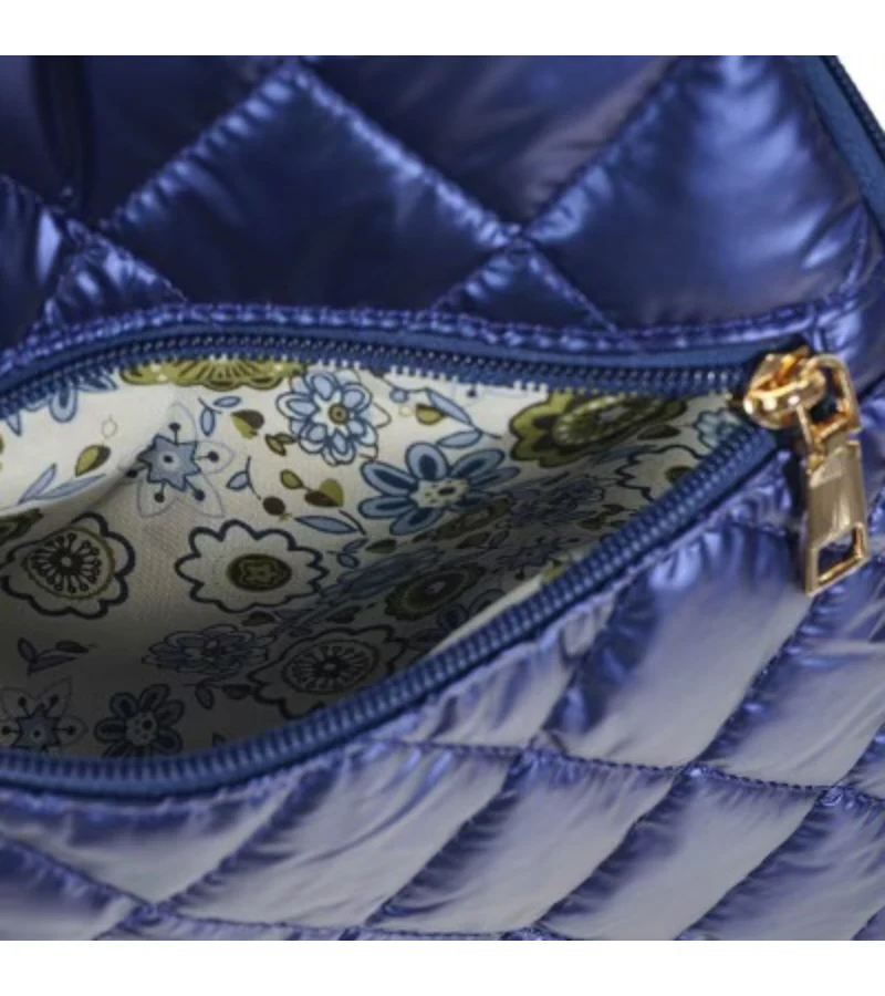 Blue Patent Quilted Pickleball Sling Bag - Image 3