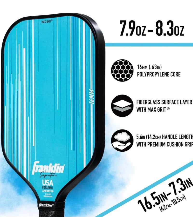 Franklin Signature Series Fiberglass Pro Pickleball Paddle Blue - Image 4